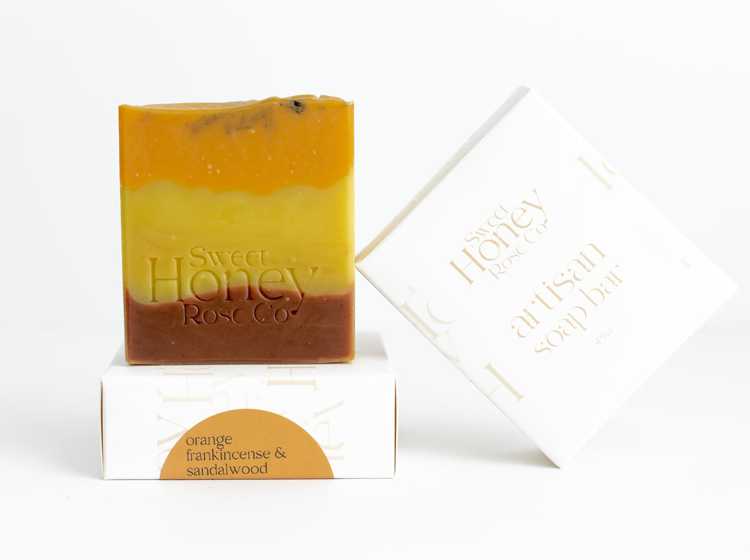 orange frankincense & sandalwood body soap