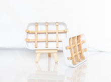 Load image into Gallery viewer, white bamboo soap dish
